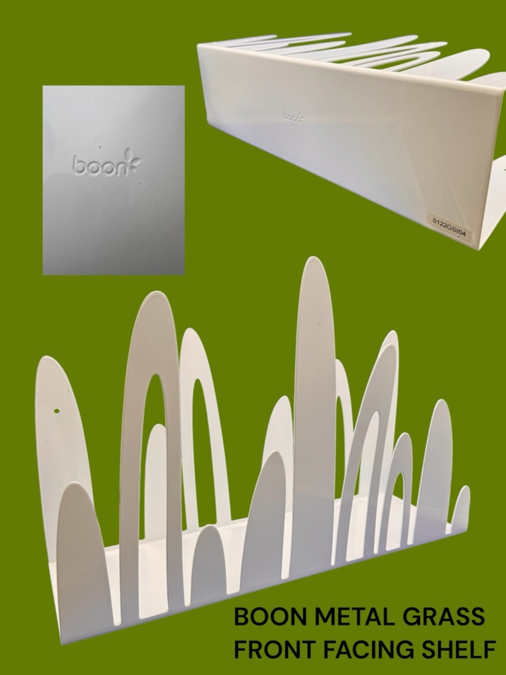 Boon Metal Grass Front Facing Shelf - White